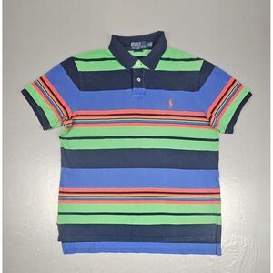 Vintage Polo Ralph Lauren Polo Shirt Mens XL Multicolor Striped Rugby Preppy